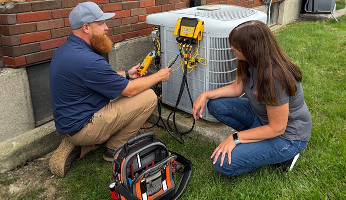 AC maintenance service in progress