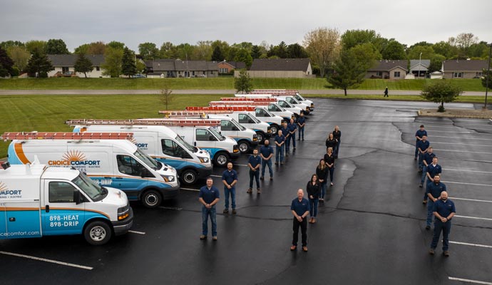Choice Comfort team with service vehicle