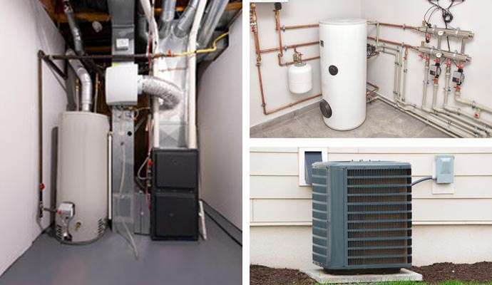 Collage-of installed furnace and boiler