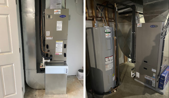 collage of gas and oil furnaces
