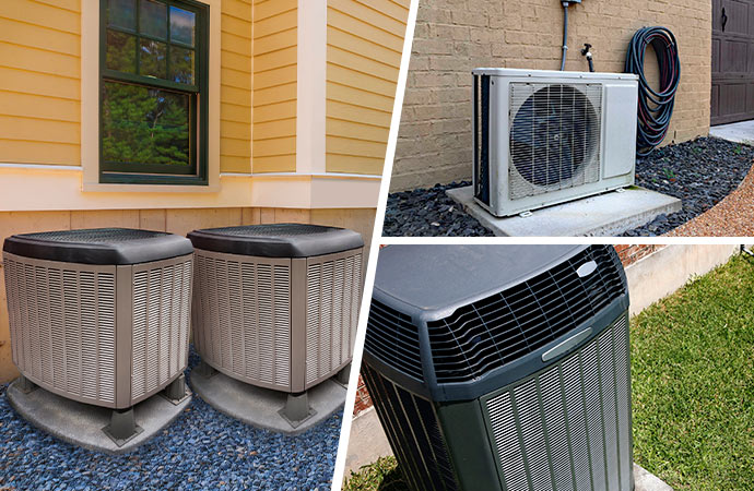 Various types of heat pumps