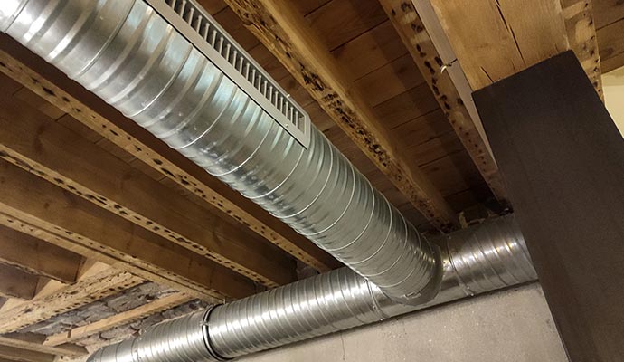 Newly installed air duct