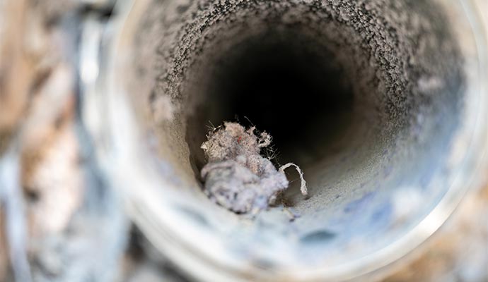 Visible dust inside air duct