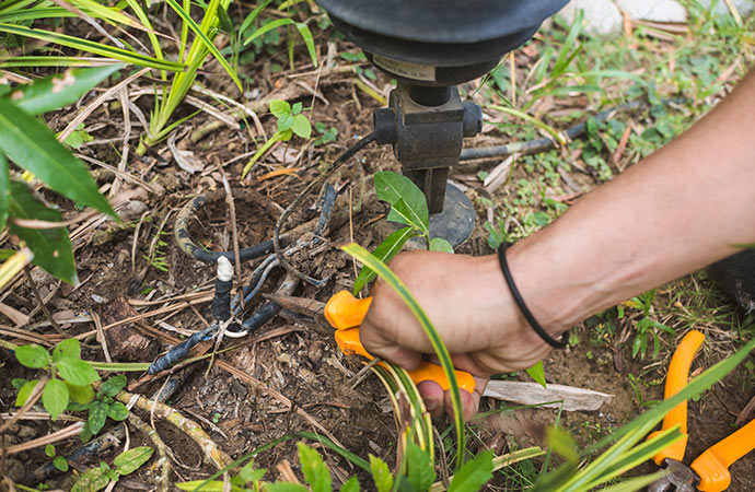 Electrician repairing lighting wire