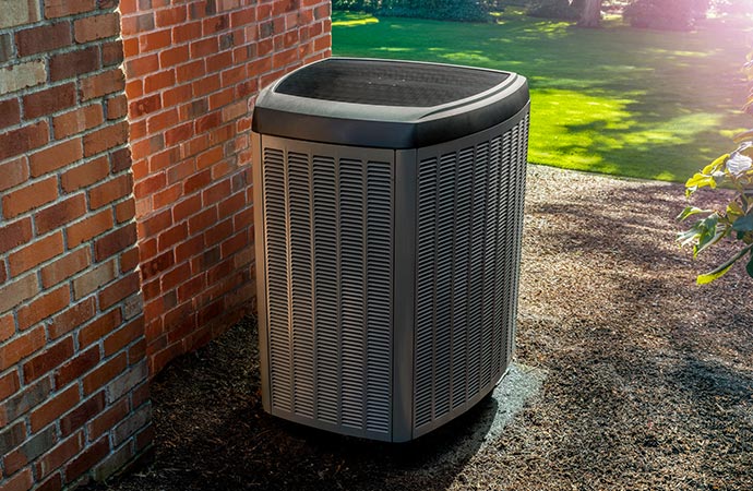 energy efficient heat pump brick house