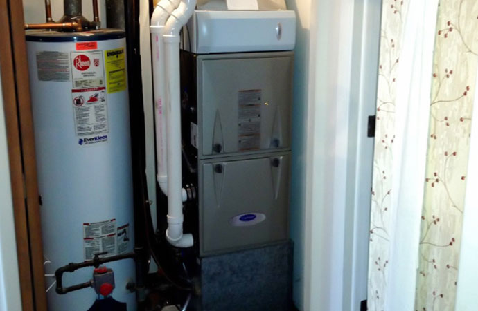 Oil furnace installation