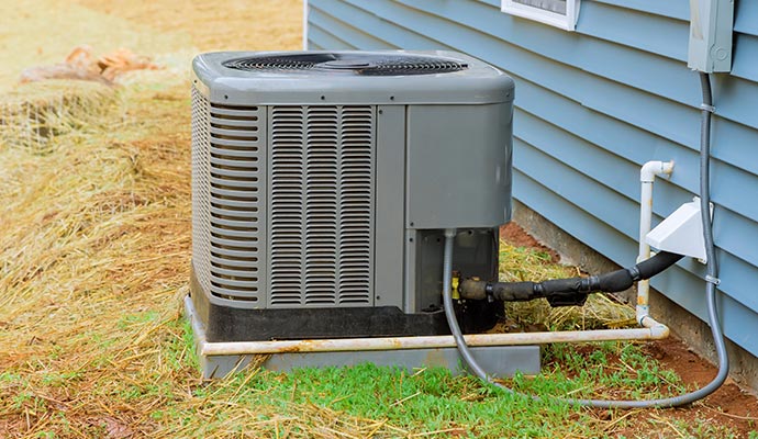 Installed an outdoor residential heat pump condenser unit