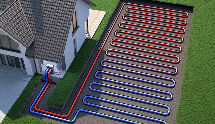 Residential geothermal heat pump system