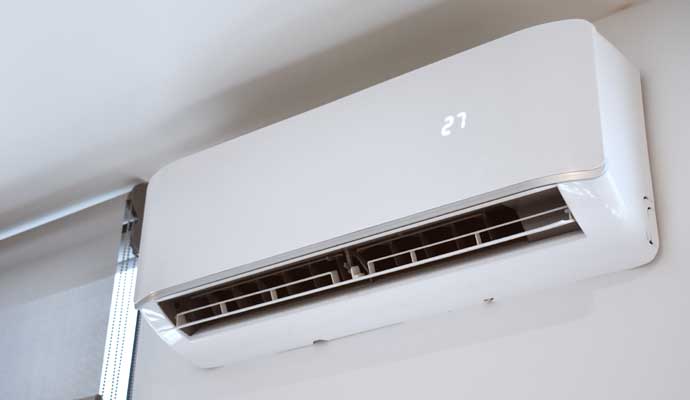 Installed mini-split AC in room