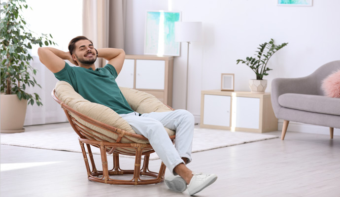 Man relaxing in fresh air