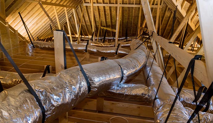 Newly installed duct