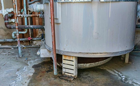professional working on water heater
